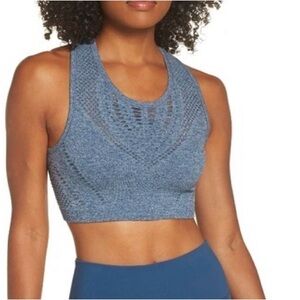 ALO Yoga LARK BRA IN ECLIPSE HEATHER Blue Sports Bra crop top casual size L